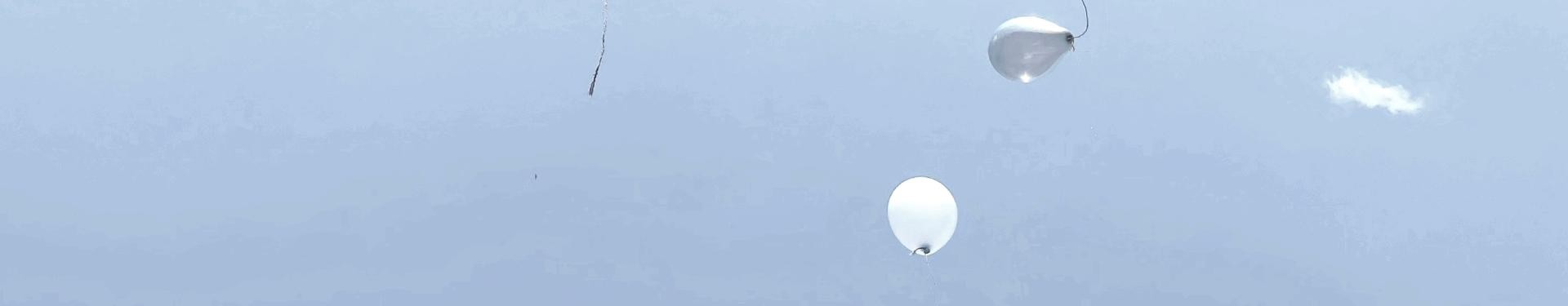 Ballons fliegen am Himmel